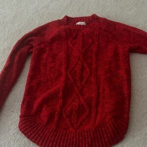 Red Cable Knit juniors Sweater